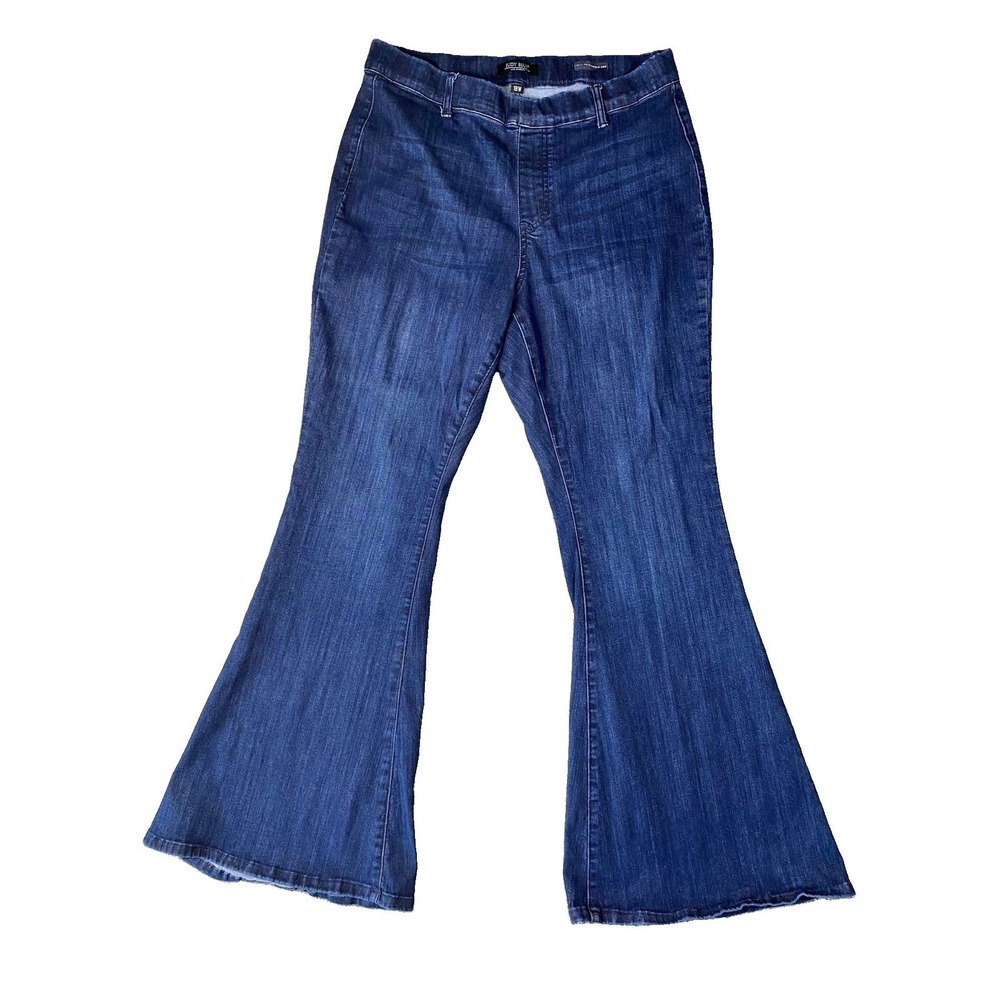 Judy Blue Pull On Super Flare High Rise Jeans Women's 18W Denim Stretch JB88136